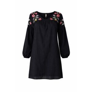 Old Navy-Black, Floral, Embroidered, Boho, Spring/Summer, Peasant Dress. Size-S